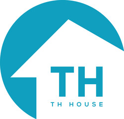 TH letter with Home Logo design