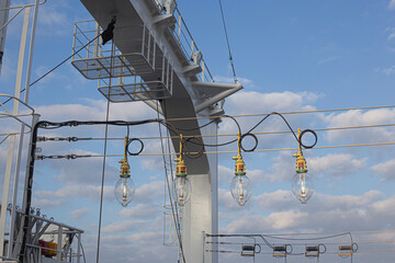 Detail of the lamp on the fishing boat