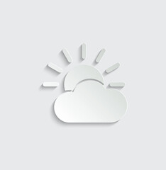 weather icon sun and cloud vector symbol