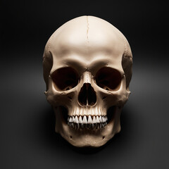 Fototapeta premium Human skull and black background