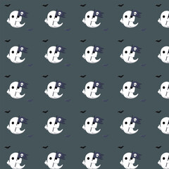 cute ghost pattern, kawaii ghosts, halloween seamless pattern, spooky but cute design, ghost vector, adorable ghost illustration, playful ghost print, whimsical halloween design, ghost wallpaper, ghos