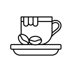 cappuccino line icon with white background vector stock illustration