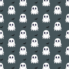 cute ghost pattern, kawaii ghosts, halloween seamless pattern, spooky but cute design, ghost vector, adorable ghost illustration, playful ghost print, whimsical halloween design, ghost wallpaper, ghos