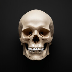 Obraz premium Human skull and black background