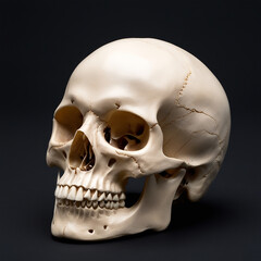 Obraz premium Human skull and black background