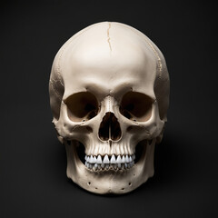 Obraz premium Human skull and black background