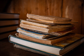 Old  book on wooden table