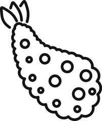 Obraz premium This simple vector icon represents a fried prawn tempura, a staple of japanese cuisine