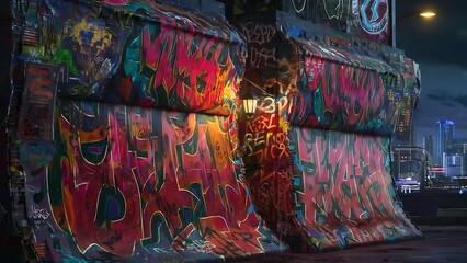 Fototapeta premium A Messy Graffiti Wall Background