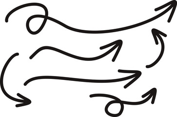 Collection hand drawn arrows. Set simple arrows isolated on white background. Arrow mark icons. Arrow paint Vector EPS 10