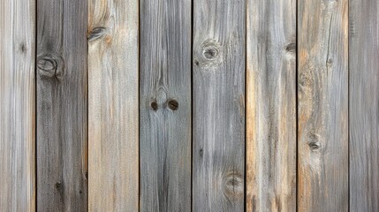 Naklejka premium Weathered gray wood planks, providing a rustic and vintage feel.