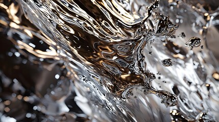 Captivating Liquid Metal Textures Reflecting Metallic Tones in an Abstract Industrial Design