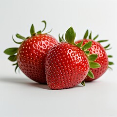 Fresh Strawberries on a Light Background