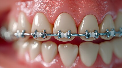 Detailed Scanning of Orthodontic Braces Highlighting Dental Alignment Progress