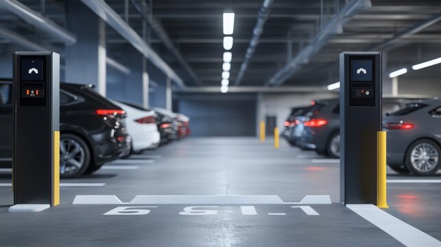 Advanced LPR (License Plate Recognition) camera system for parking management, visualized with automated number plate recognition technology enabling seamless and barrier-free entry and exit in parkin