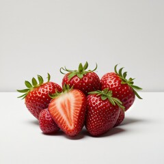 Fresh Strawberries on a Light Background