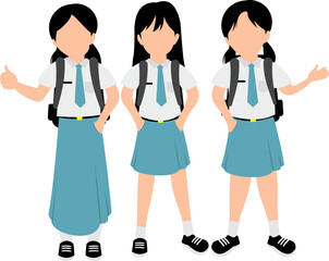 Illustration Of Asian High School Students