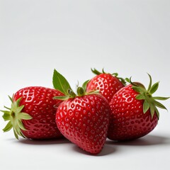 Fresh Strawberries on a Light Background