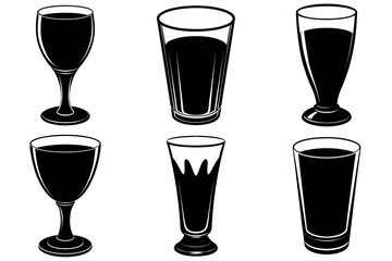A set of black glass  silhouettes