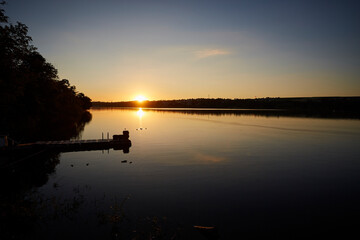 Sonnenuntergang am Möhnesee, Stockumer Damm, Kreis Soest, August 2023