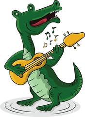 alligator singing with guitar 