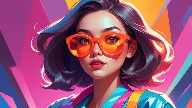 modern vector art of a confident woman background