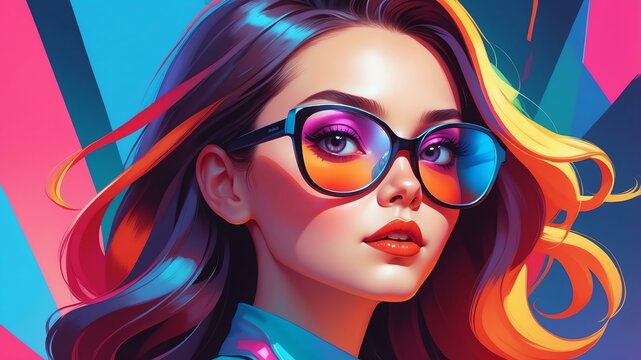 modern vector art of a confident woman background