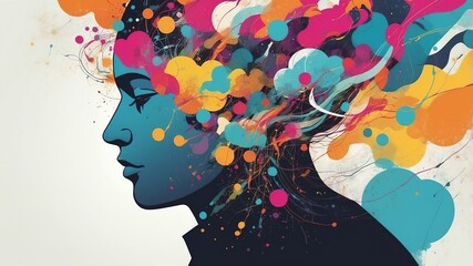a person overthinking abstract image background