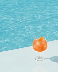 spritz cocktail and pool photo