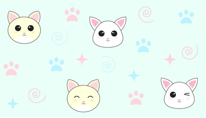 cute white and yellow cat background