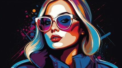 Naklejka premium modern vector art of a confident woman wearing background