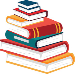 Colorful Stack Of Books Iluustration