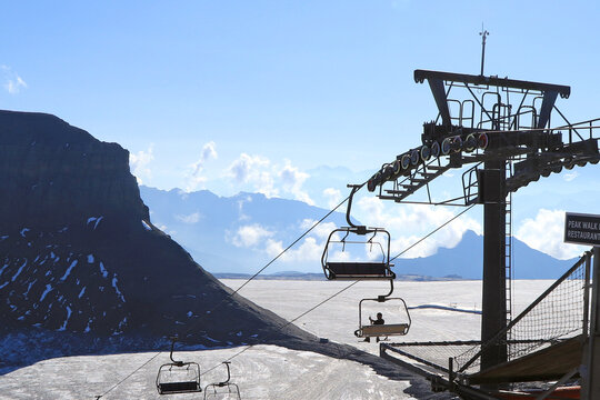 ski lift in the mountains