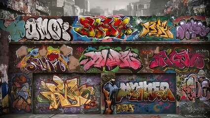 A Messy Graffiti Wall Background