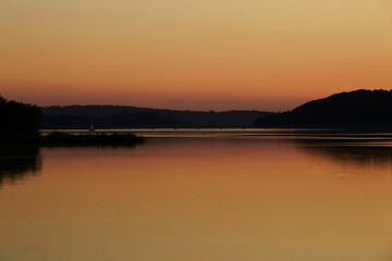 Sonnenuntergang am Möhnesee, Stockumer Damm, Kreis Soest, August 2023