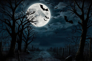 Fototapeta premium Halloween Scene Background 