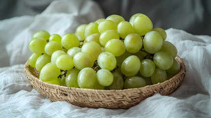 Juicy Fresh Grapes Clustered on the Vine in Natural Organic Presentation
