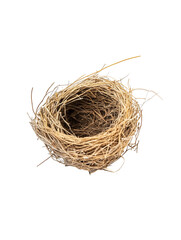 Obraz premium small bird wooden nest isolated on transparent background