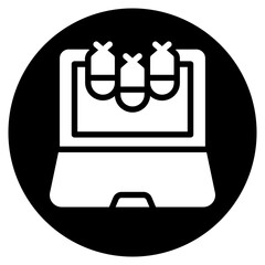 cyber attack glyph icon