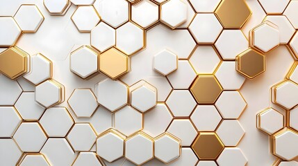 Obraz premium Elegant Golden Hexagonal Gradient Pattern for Modern Tech and Corporate Designs