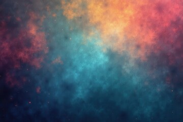 Abstract Cosmic Nebula with Hues of Blue, Orange, and Red