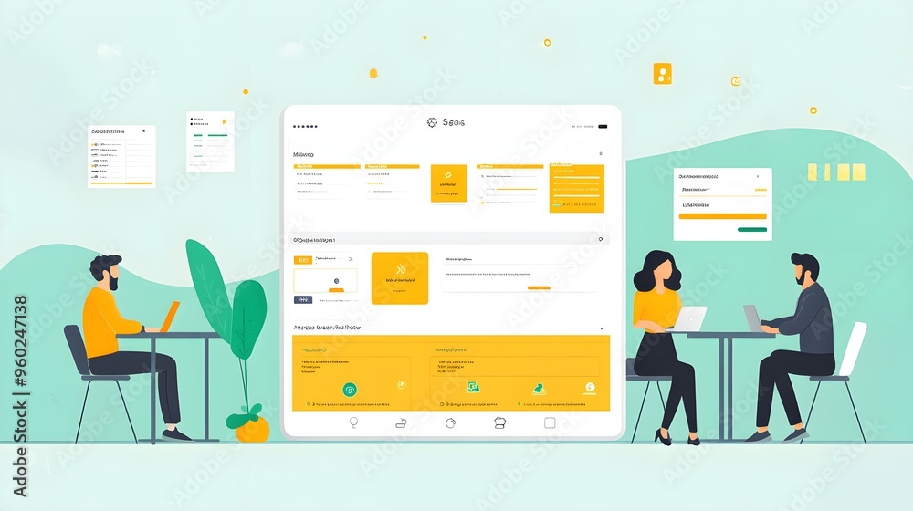 Wall mural a flat design of a conference app with clear session schedules and easy navigation