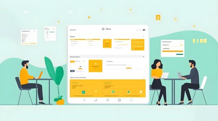 A flat design of a conference app with clear session schedules and easy navigation