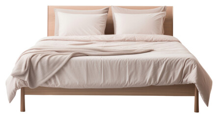 PNG Bed furniture bedroom white background.