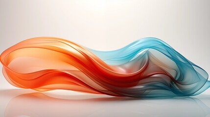 Fototapeta premium Abstract orange curved shape on a white background, designed for motion graphics animation. This fluid and captivating vector illustration with negative space for a minimalist and unique aesthetic
