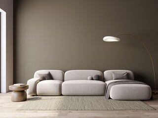 3d modern living room with sofa