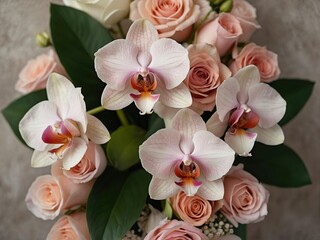 Fototapeta premium orchid on a green background