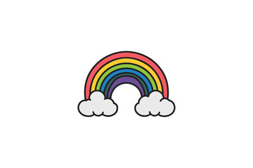 Flat Rainbow Color Spectrum Icon for App Interfaces