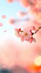 Fototapeta premium A lone cherry blossom tree in full bloom4