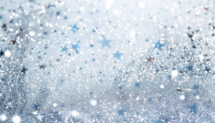 Frosty Sparkle: White and Silver Glitter Party Invitation